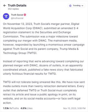 Trump Media and Technology Group (TMTG) Blames the Media’s “Momentous Smear Campaign” for Leaking “Fictitious” Financial Results